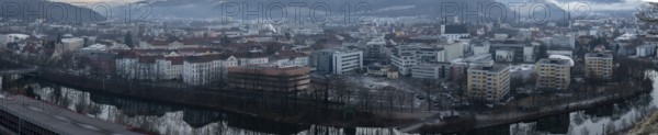 View of the city of Leoben, panoramic view, Leoben, Styria, Austria, Europe