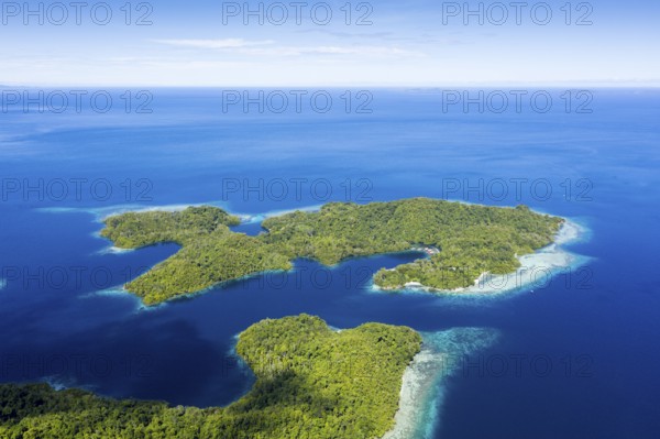 Aerial view of Janggelo Island, Raja Ampat, West Papua, Indonesia, Asia