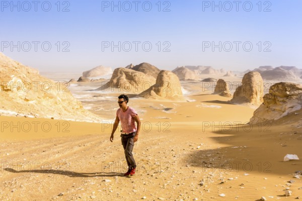 White Desert at Farafra in the Sahara of Egypt. Africa