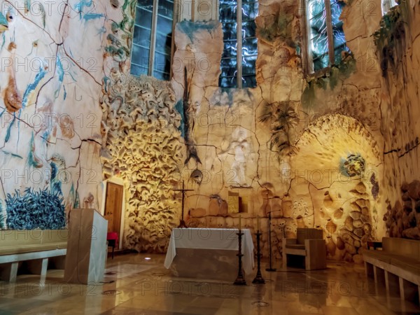 Spain, Majorca, Palma. La Seu Cathedral as a tourist attraction in the city centre. Austria, Europe