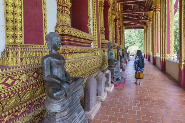 Vientiane Laos, tourist at Hor Phakeo Temple