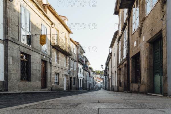 Santiago de Compostela, Spain, July 18, 2020: Street in historical centre of Santiago de Compostela, Europe