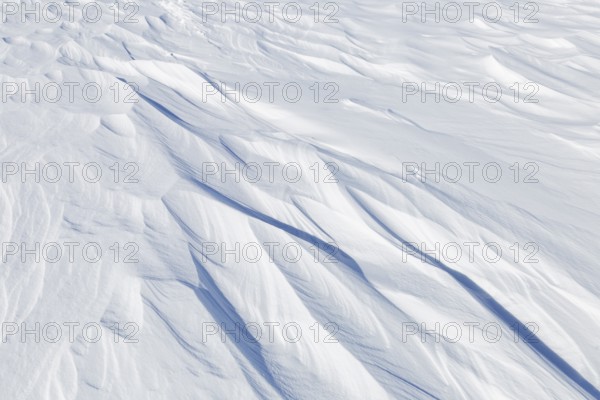 Nature, snow drift pattern on the Saint Lawrence River, Province of Quebec, Canada, North America