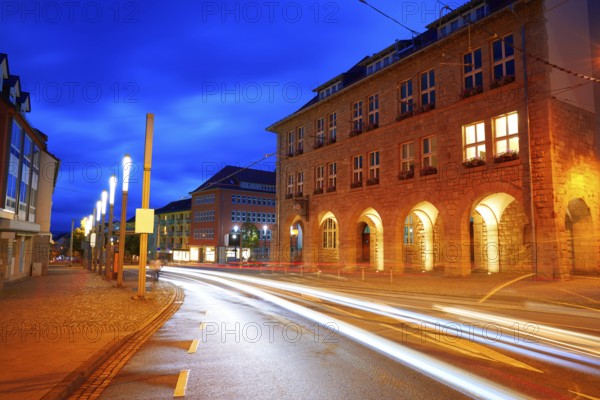 Nordhausen stadthaus at night in Thuringia of Germany