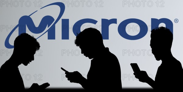 Micron logo is displayed on smartphone