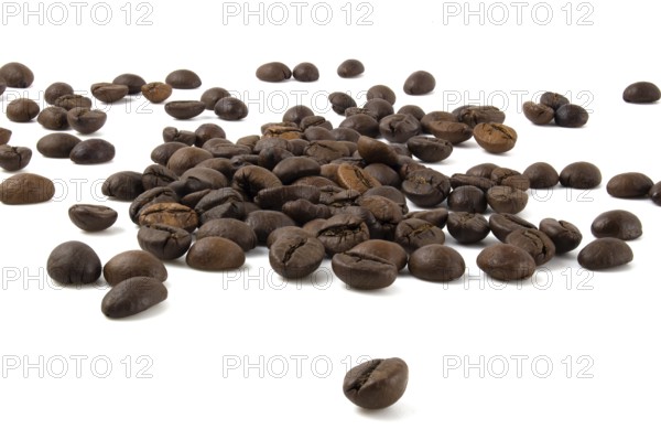 Coffee beans isolated on white background close up