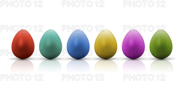 A row of nice colored easter eggs