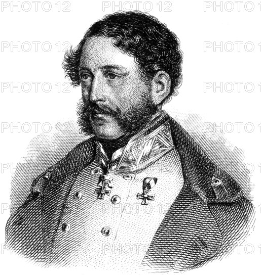 Portrait of Count Eduard Clam-Gallas, 1805 - 1891, an Austrian General, Portrait von Eduard Graf Clam-Gallas, 1805 - 1891, ein österreichischer Offizier, General der Kavallerie