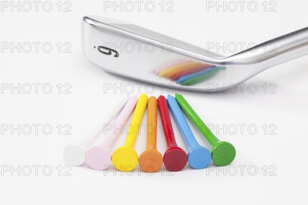 Titanium golf club on the white background