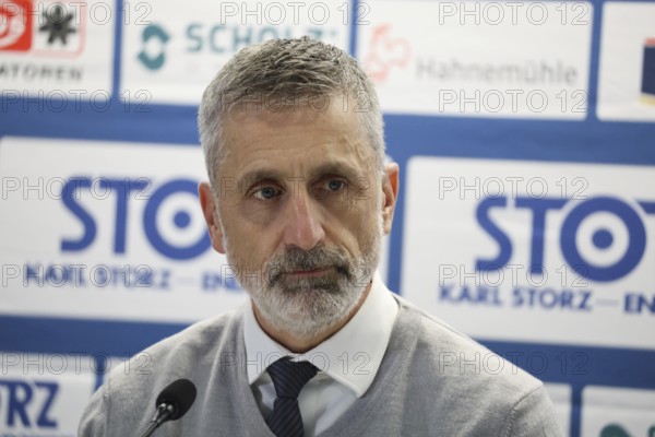 Head coach / trainer Mark French (ERC Ingolstadt) at the press conference, PK after the game of DEL 24-25, Sptg. 5: Schwenninger Wild Wings vs ERC Ingolstadt, Villingen-Schwenningen, Germany / Germany