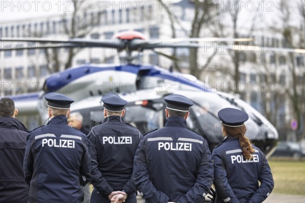 New H145 police helicopter from Airbus Helicopters taken over by the Saxony police helicopter squadron for the qualification and further training of flying and technical personnel Dresden, Saxony, Germany, Europe