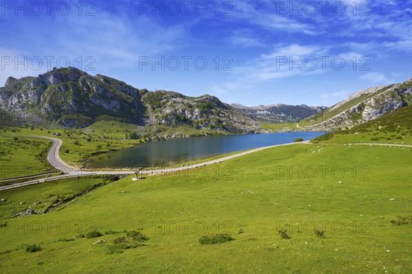 Enol lake at Picos de Europa in Asturias of Spain