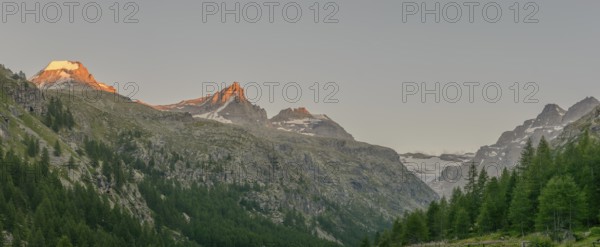 Grand paradis national park in the Alps, Italy, Aosta Valley.Panoramic, panorama, Europe