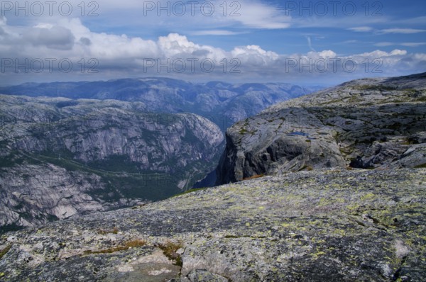 Fascinating mountain world on the Lysse Fjord in Norway Norwegian mountains on the fjord