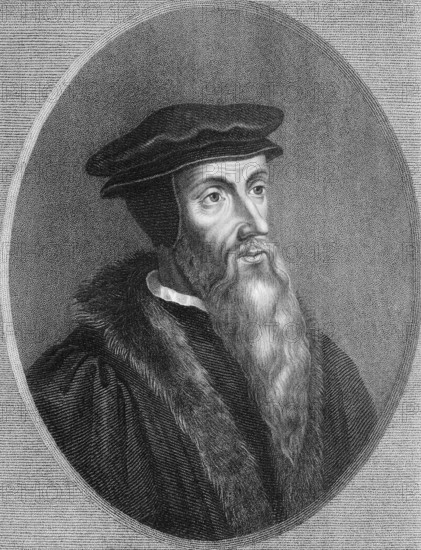 Johannes Calvin or Jean Cauvin, 1509 - 1564, a French-born reformer and founder of Calvinism, Johannes Calvin oder Jean Cauvin, 1509 - 1564, ein Reformator französischer Abstammung und Begründer des Calvinismus