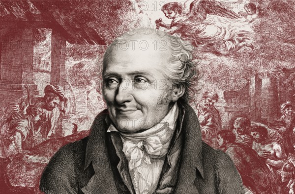 Dominique Vivant, Baron Denon, 1747 – 1825, French artist, writer, diplomat, author and archaeologist, Adoration des bergers, Worship of shepherds, digitally edited