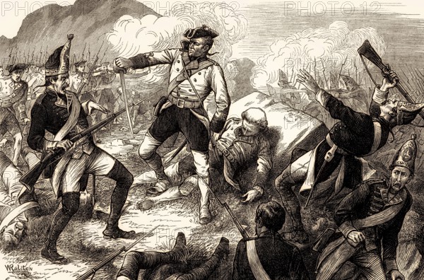 Bravery of Samuel Johnson, Capture of Belle Île, Seven Years' War, 1761, From British Battles on Land and Sea, by James Grant