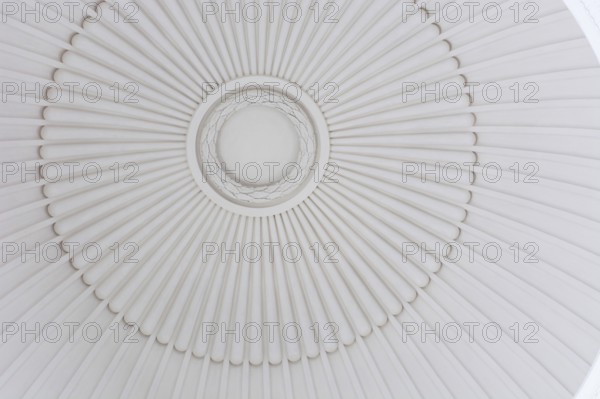Round white ceiling in one chapel of Roskilde cathedral, Roskilde, Denmark, Europe