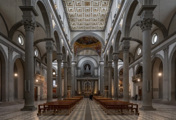 Florence, Firenze, San Lorenzo, First church building of the Renaissance, view to the east
