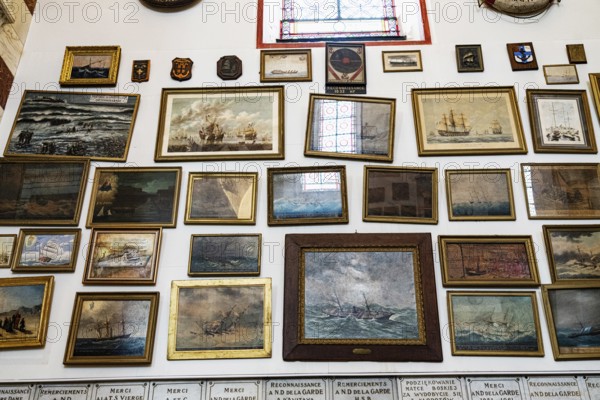 Pictures in the interior, votive pictures, Basilica Notre Dame, Notre-Dame de la Garde, la Bonne Mère is a catholic basilica and the landmark of Marseille, France, Europe