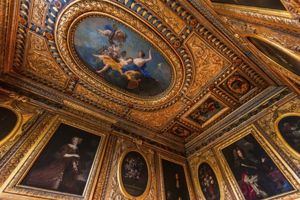 PARIS, FRANCE, OCTOBER 12, 2019 : interiors and decors of the hotel de Lauzun, october12, 2019, in Paris, France, Europe