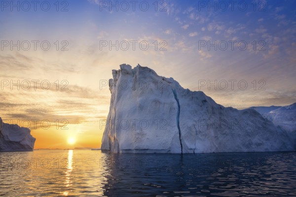 Greenland Ilulissat glaciers at fjord Disco Bay West Greenland