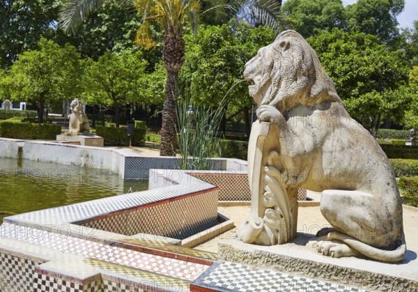Seville maria luisa park gardens in andalucia spain