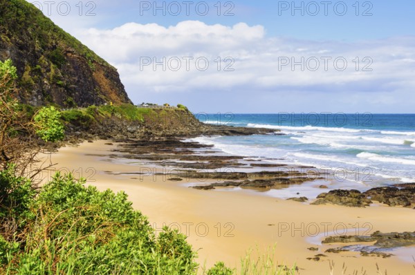 Beach at the mouth of the Cumberland River, a perennial river in The Otways region, Lorne, Victoria, Australia, Oceania
