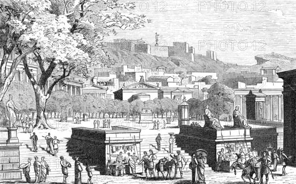 Marketplace at Athens in ancient Greece
