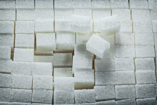 White sweet sugar cubes food concept