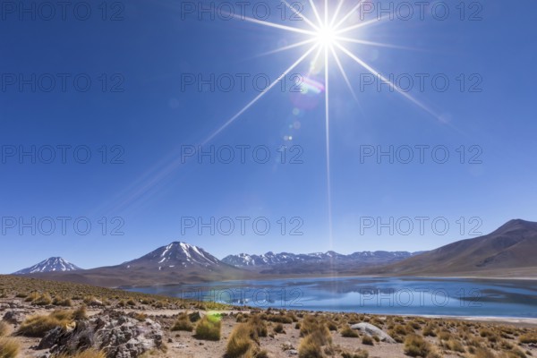 Lagunas Altiplanicas, Miscanti y Miniques, amazing view at Atacama Desert. Chile, South America