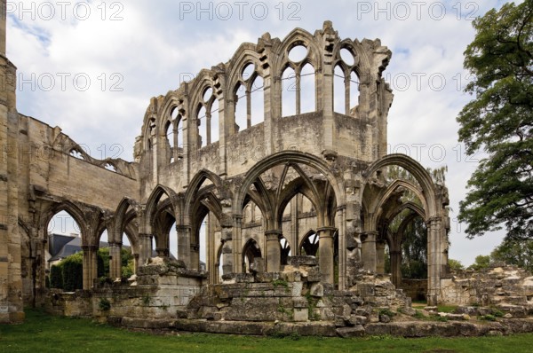 Cistercian abbey mid 13th century, church ruins, choir from south-east, St., Sankt, Saint