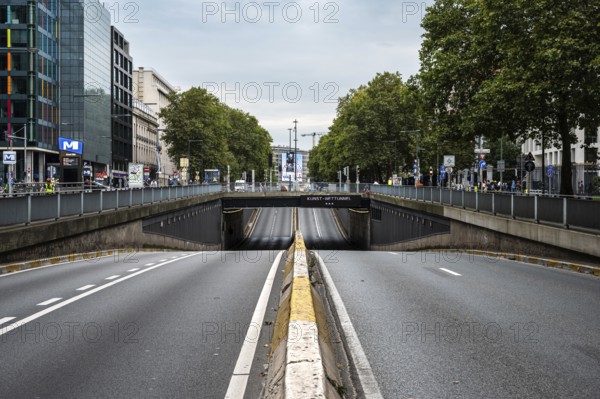 Petite ceinture or inner ring R20 during car free sunday in Brussels city center, Belgium, SEP 22, 2024, Europe