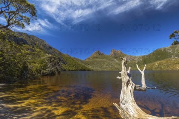 Dove Lake is is an ancient glacial lake near Cradle Mountain in Tasmania, Australia. It lies in the famous tourist and Cradle Mountain and Lake St Clair National Park