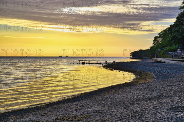 Sunrise at the Baltic Sea at Timmendorfer Strand with a beautiful sky