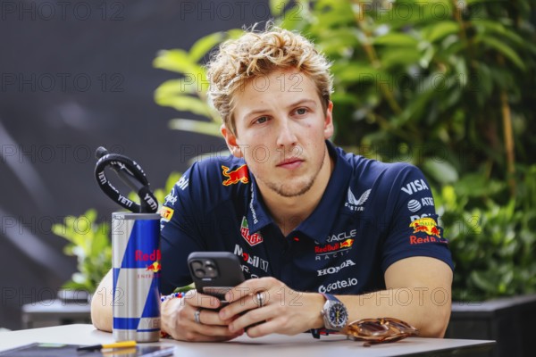 MELBOURNE, AUSTRALIA - MARCH 13: Liam Lawson of New Zealand and Oracle Red Bull Racing before the 2025 Australian Grand Prix at Albert Park in Melbourne, Australia, Oceania