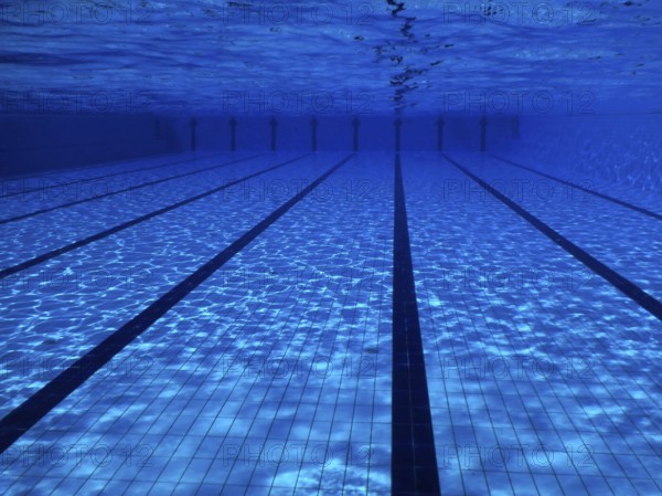 Underwater Empty Swimming Pool Background, blue