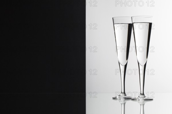 Glasses of water on the glass table