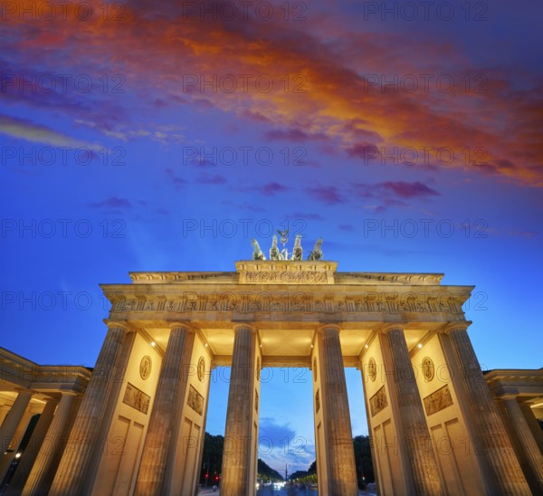 Berlin Brandenburg Gate Brandenburger Tor at sunset in Germany
