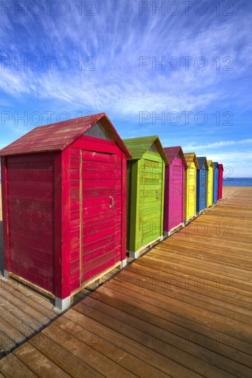 San Juan of Alicante beach playa at Costa blanca of Spain colorful houses