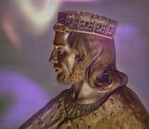 Theuderic I, Thierry I or Theuderich I., c. 487 – 534, the Merovingian king of Metz, Rheims, or Austrasia from 511 to 534, digitally edited after Caqué