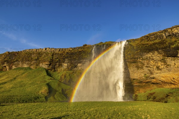 Behind Seljalandsfoss, south coast, Iceland, Europe