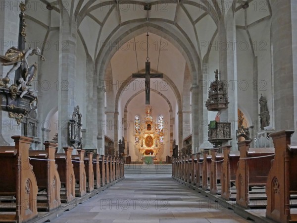 View of the altar in Merseburg Cathedral of St John and St Laurentius. Saxony-Anhalt, Germany, Europe