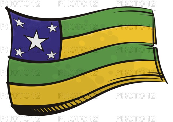 Brazilian state Sergipe national flag created in graffiti paint style