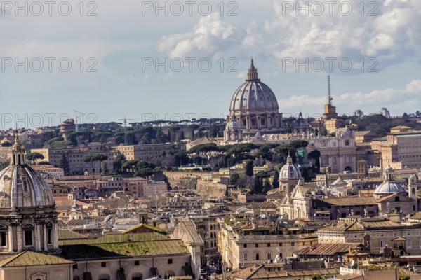 Italy, Rome with St Peter's Basilica. Seen from the Vittorio Emanuele II monument Austria, Europe