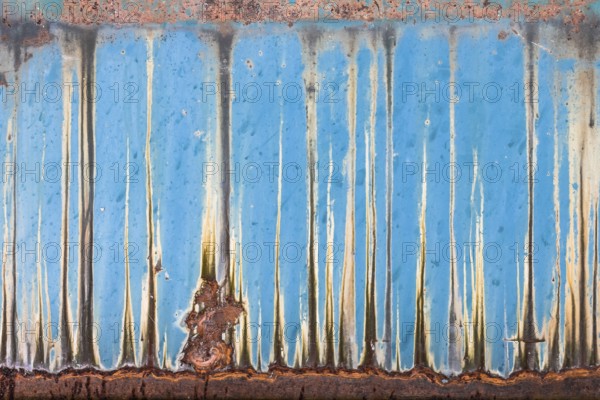 A rusty panel is transformed into a work of art