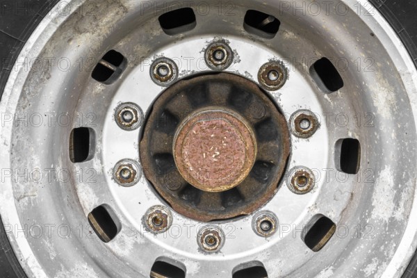 Old rim for cars, rusty and out of use