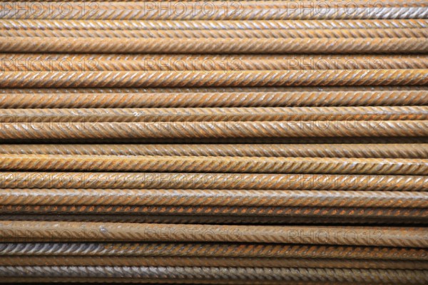 Structural steel on a construction site