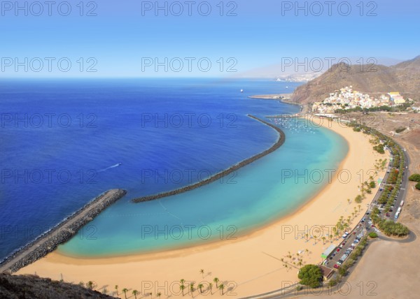 Beach Las Teresitas in Santa cruz de Tenerife north at Canary Islands