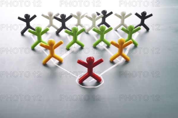 Organizational corporate, hierarchy chart of a company of symbol people.